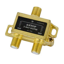 Load image into Gallery viewer, ANTOP ANTENNA 43235-116317 2 Way TV Signal Splitter,ANTOP Digital Coax Cable Splitter 2GHz- 5-2050MHz High Performance for Satellite/Cable TV Antenna
