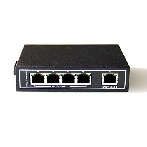 WIWAV WDH-5ET-DC 10/100Mbps Unmanaged 5-Port Industrial Ethernet Switches with DIN Rail/Wall-Mount(Fanless,-30??~75??)