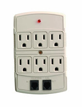Load image into Gallery viewer, Coleman Cable 04630 6-Outlet Adapter with DSL/Phone Protection
