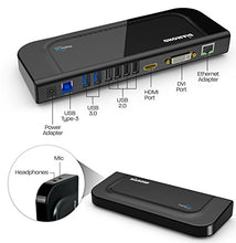 Load image into Gallery viewer, Diamond Multimedia Ultra Dock Dual Video USB 3.0/2.0 Universal Docking Station with Gigabit Ethernet, HDMI and DVI Outputs Audio Input and output for Laptop, Ultrabook, Macbook, Windows 10, 8.1, 8, 7,
