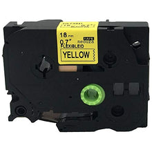 Load image into Gallery viewer, NEOUZA Compatible for Brother P-Touch Laminated Tze Tz Label Tape Cartridge 18mm (TZ-Fx641 TZe-Fx641 Flexible Black on Yellow)
