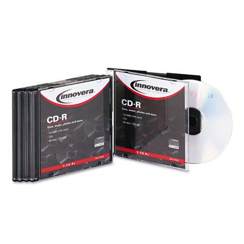 CD Recordable Media - CD-R - 52x - 700 MB - 5 Pack Slim Case