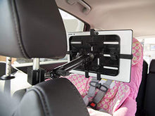 Load image into Gallery viewer, Mount-It! Premium Car Headrest Tablet Holder with Adjustable Arm, Heavy Duty Carbon Fiber Car Tablet Mount for iPad, Galaxy, &amp; Fire Tablets (MI-7311)
