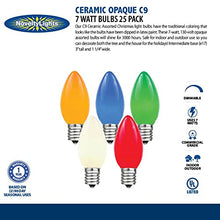 Load image into Gallery viewer, Novelty Lights 25 Pack C9 Ceramic Outdoor Christmas Replacement Bulbs, Multi, E17/C9 Intermediate Base, 7 Watt
