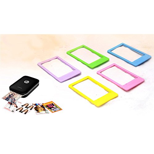 Ngaantyun 3 inch Plastic Colorful & Creative Desktop Stand Photo Frame for HP Sprocket Photo Paper/Pack of 5pcs (Assorted Colors)