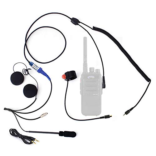 Rugged Radios MH-KIT Motorcycle Communication Kit with Helmet Speakers, Microphone and Push to Talk Cable for Rugged V3, RH5R, RDH, Baofeng & Kenwood Handheld Radios