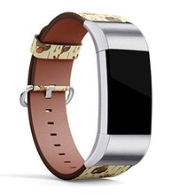 Load image into Gallery viewer, Replacement Leather Strap Printing Wristbands Compatible with Fitbit Charge 3 / Charge 3 SE - Autumnpattern with Fitbit Cute Compatible with Fitbitest Animals in Doodle Style
