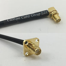 Load image into Gallery viewer, 12 inch RG188 RP-SMA FEMALE ANGLE to SMA FEMALE FLANGE Pigtail Jumper RF coaxial cable 50ohm Quick USA Shipping
