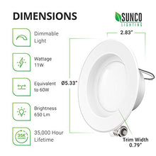 Load image into Gallery viewer, Sunco Lighting 10 Pack 4 Inch LED Recessed Downlight, Smooth Trim, Dimmable, 11W=40W, 4000K Cool White, 660 LM, Damp Rated, Simple Retrofit Installation - UL + Energy Star
