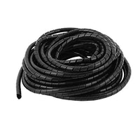 Aexit Black 12.5M Wiring & Connecting 7mm OD Spiral Cable Wire Wrap Tube Computer PC Heat-Shrink Tubing Manage Cord