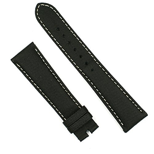 B&R Bands For Bell & Ross Original BR123 BR126 Black Tactical White Stitch Watch Band Strap - Medium Length