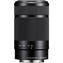 Load image into Gallery viewer, Sony Alpha E-Mount 55-210mm f/4.5-6.3 OSS Zoom Lens (Black) with 3 UV/CPL/ND8 Filters + Pouch + Kit
