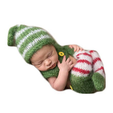 Load image into Gallery viewer, Cute Newborn Baby Boy Girl Photography Photo Shoot Props Outfits Crochet Knitted Christmas Clothes Mohair Hat Rompers
