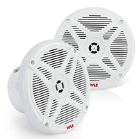 6.5 Inch Bluetooth Marine Speakers - 2-way IP-X4 Waterproof and Weather Resistant Outdoor Audio Dual Stereo Sound System with 600 Watt Power and Low Profile Design - 1 Pair - Pyle PLMRBT65W (White)