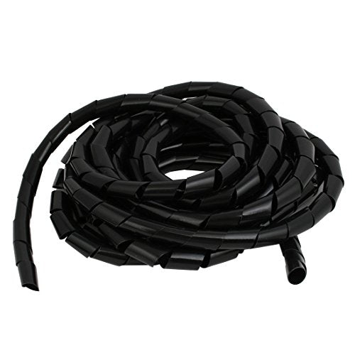 Aexit 19mm Dia Electrical equipment Flexible Spiral Tube Cable Wrap Computer Manage Cord Black 6M Long