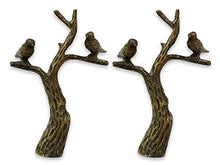 Load image into Gallery viewer, Royal Designs Small Birds in Tree 3&quot; Lamp Finial for Lamp Shade, Antique Brass - Set of 2

