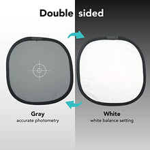Load image into Gallery viewer, Foto&amp;Tech Double-Sided 18% Gray Card and White Balance Disc, Gray and Neutral White Panel with Nylon Bag and Cable Tie, Collapsible Reference Reflector Focus Board for Camera Photography (12&quot;/30cm)
