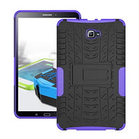 T580 Case, Galaxy Tab A 10.1 T585 Protective Cover Double Layer Shockproof Armor Case Hybrid Duty Shell with Kickstand for Samsung Galaxy Tab A 10.1 SM-T580/ T580N/ T585/T585C 10.1-inch Tablet Purple
