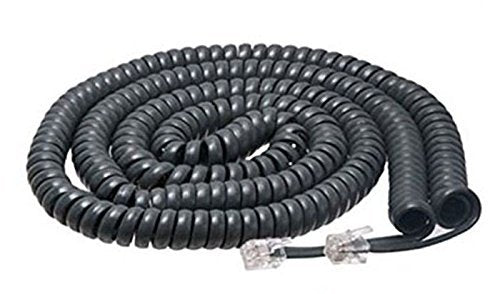 iMBAPrice Black Telephone headset cable - 3 to 25 Feet Heavy Duty Coiled Telephone Handset Cord
