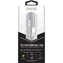 Load image into Gallery viewer, iEssentials IEN-BC6C-WT Charge &amp; Sync Braided USB-C to USB-A Cable, 6ft (White)
