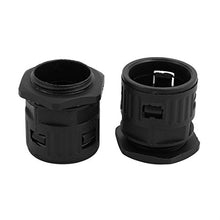 Load image into Gallery viewer, Aexit 5 Pcs Transmission 34.5mm Inner Dia. M36x2mm Thread Plastic Cable Gland Pipe Connector Joints Black
