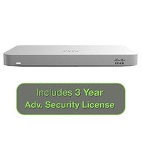 Cisco Meraki MX64 Small Branch Security Appliance Bundle, 200Mbps FW, 5xGbE Ports - Includes 3 Years Advanced Security License