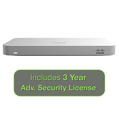 Cisco Meraki MX64 Small Branch Security Appliance Bundle, 200Mbps FW, 5xGbE Ports - Includes 3 Years Advanced Security License