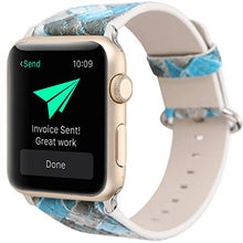 Load image into Gallery viewer, Compatible with Apple Watch Band 38mm 40mm, [Coloured Lattice Woven Pattern] Soft Leather Watch Strap Replacement Wristband Bracelet for Apple Watch Series 5 4 (40mm) Series 3 2 1 (38mm)
