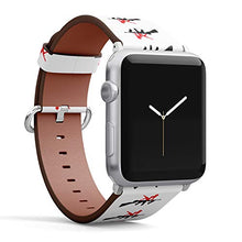 Load image into Gallery viewer, S-Type iWatch Leather Strap Printing Wristbands for Apple Watch 4/3/2/1 Sport Series (42mm) - Submachine Gun with Girl Silhouette icon
