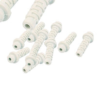 Aexit 10pcs 3mm Wiring & Connecting Inner Dia Rubber Strain Relief Cord Boot Protector Cable Heat-Shrink Tubing Sleeve White