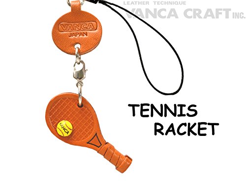 Tennis racket Leather Goods mobile/Cellphone Charm VANCA CRAFT-Collectible Uniqe Mascot Made in Japan