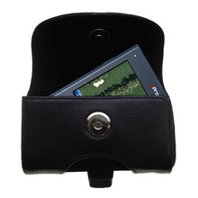 Load image into Gallery viewer, Gomadic Designer Black Leather uPro uPro Golf GPS Belt Carrying Case  Includes Optional Belt Loop and Removable Clip
