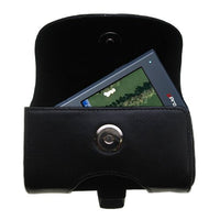 Gomadic Designer Black Leather uPro uPro Golf GPS Belt Carrying Case  Includes Optional Belt Loop and Removable Clip