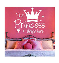 Load image into Gallery viewer, dailinming PVC Wall Stickers English Crown Princess Sleeps Stars Children&#39;s Room Home decorWallpaper50.8cm x 61cm-Deep Blue
