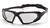 Pyramex Highlander Safety Eyewear, Black Frame/Clear Anti-Fog Lens