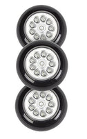 Light It! By Fulcrum, LED Wireless Mini Stick On Touch Light, 3 Pack, Black