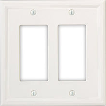 Load image into Gallery viewer, Questech Cornice Insulated Decorative Switch Plate/Wall Plate Cover  Made in the USA (Double Decorator, White)
