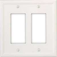 Questech Cornice Insulated Decorative Switch Plate/Wall Plate Cover  Made in the USA (Double Decorator, White)