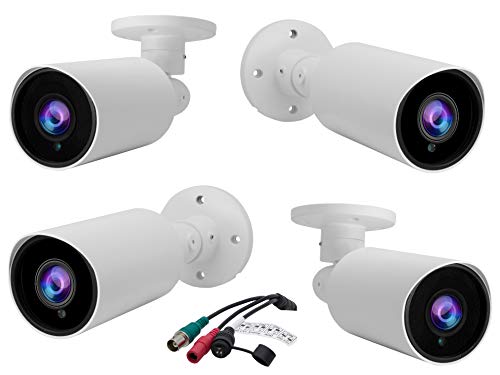 Evertech 4 Pcs 1080P High Definition HD Night Vision Manual Zoom Outdoor Indoor Bullet Security Camera
