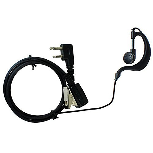 KENMAX 2 Pin G Shape Earpiece Headset with PTT MIC for Walkie Talkie ICOM IC-F10 IC-F20 IC-F11 IC-F11S VERTEX VX510 VX200 VX500