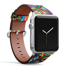 Load image into Gallery viewer, S-Type iWatch Leather Strap Printing Wristbands for Apple Watch 4/3/2/1 Sport Series (38mm) - Abstract Forest Tree Pattern

