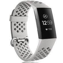 Load image into Gallery viewer, Wepro Bands Replacement Compatible Fitbit Charge 3 for Women Men Small, Waterproof Breathable Holes Watch Sport Strap Accessories for Fitbit Charge 3 SE Fitness Tracker, Slate Gray
