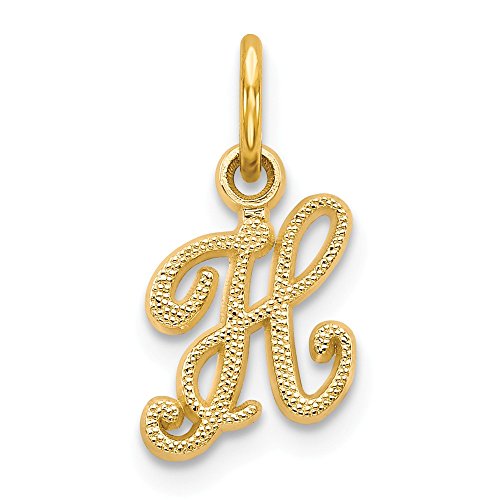 14ky Casted Initial H Charm, 14 kt Yellow Gold