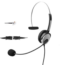 Load image into Gallery viewer, 4Call K500QCM Mono Call Center Telephone RJ Headset with NC Mic + QD + Volume Mute Controls for Plantronics M10 M22 Vista Adapter and AT&amp;T CallMaster V VI &amp; Cisco Unified Office IP Phones 7931G 7975
