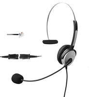 4Call K500QCM Mono Call Center Telephone RJ Headset with NC Mic + QD + Volume Mute Controls for Plantronics M10 M22 Vista Adapter and AT&T CallMaster V VI & Cisco Unified Office IP Phones 7931G 7975