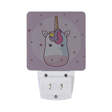 Load image into Gallery viewer, Naanle Set of 2 Cute Unicorn Rainbow Star Moon Auto Sensor LED Dusk to Dawn Night Light Plug in Indoor for Adults
