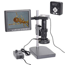 Load image into Gallery viewer, HAYEAR Full Set HD 16MP 1080P 60FPS 2K Digital Industrial Microscope Camera HDMI USB Outputs+180X C-Mount Lens+8&quot; HD LCD Monitor + 60 LED Illumination Light Lamp
