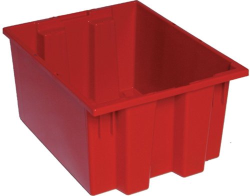 Quantum SNT190RD 19-1/2-Inch by 15-1/2-Inch by 10-Inch Stack and Nest Tote, Red, 6-Pack