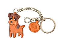 Jack Russell Terrier Leather Dog Bag/Key Ring Charm VANCA CRAFT-Collectible Keychain Made in Japan