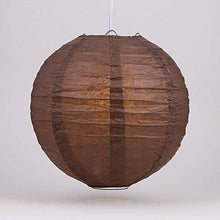Load image into Gallery viewer, Quasimoon PaperLanternStore.com 10 Inch Brown Even Ribbing Round Paper Lantern (10 Pack)
